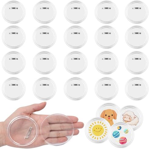 25 PCS قم بمسح أدوات شارات زر الأكريليك مع دبابيس ، 2.8 أزرار صور مستديرة للمشاريع الحرفية ، شارات فارغة لمستلزمات الحرف DIY in Saudi Arabia