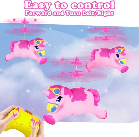 Flying Unicorn Toys for Girls, Rc & Hand Operated Flying Ball Mini Drone with LED Lights Remote Control Helicopter Indoor for Kids Age 6-8 9 10 11 12+ Years Old in Saudi Arabia