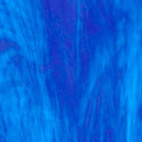 Wissmach Stained Glass Sheet: Light Blue w/Streaks of Dark Blue & White Opal by BiNARi Glass Studio in Saudi Arabia
