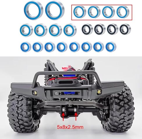 متوافق مع TRX4M ل Bronco للمدافع 1/18 RC زحف قطع الغيار البديل 22pcs المعادن محمل مجموعة أجزاء RC in Saudi Arabia