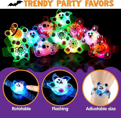 Joyin 12 PCS Halloween LED Light Up Bracelets ، Glow Flowing Wristband Toys Toys for Kids ، Glow in the Dark Party Favors ، خدعة أو يعامل لجوائز ألعاب الفصول الدراسية ، و Goodie Bag Fillers in Kuwait