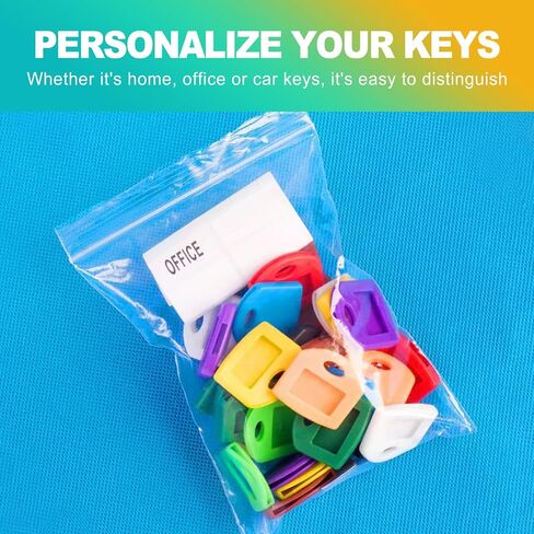24 Pack Multi-Colored Plastic Key Tags with Write-On Labels & Split Rings, Flexible & Durable ID Markers for Easy Identification of House, Office, Car & Luggage in Saudi Arabia