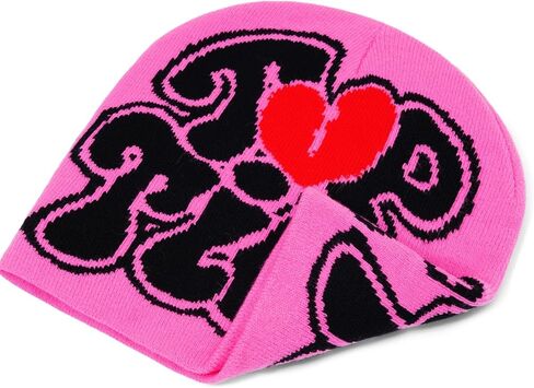 2THESTARS Trendy Y2K Graphic Beanie, Soft Stylish Headwear for Any Occasion, Black in Kuwait