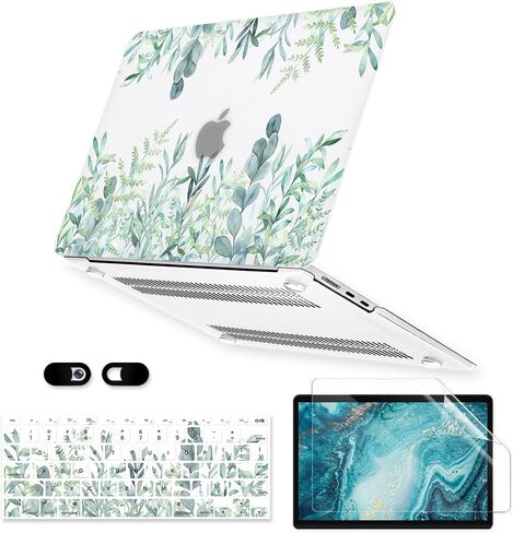 Crystal Clear Case for MacBook Air 13 inch A1466 A1369 2010-2017 Release, 5 in 1 Plastic Hard Shell&Keyboard Cover&Screen Protector&Webcam Cover, Transparent in Saudi Arabia