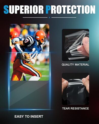 200 Count Card Sleeves for Trading Cards, Clear Penny Sleeves, Soft Plastic Card Sleeves Protector Fit for MTG, TCG, Sports, Game, Standard Cards in Saudi Arabia