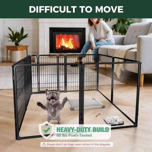 FXW Acrylic & Metal Unleashed Indoor Dog Playpen - مسرحية خالية من الإجهاد وآمنة ، وألواح أكريليك 4 بوصة 4 بوصة + 4 ألواح سلكية القلم الكلب للجرو والكلاب الصغيرة. in Kuwait
