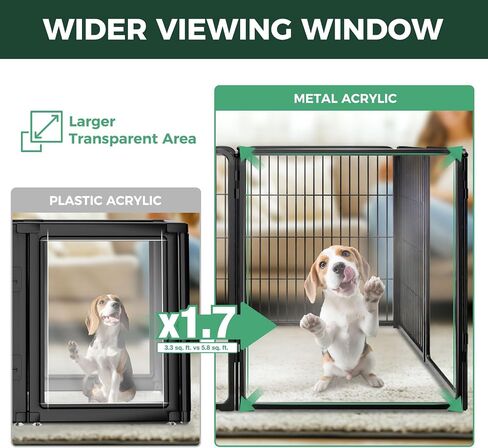 FXW Acrylic & Metal Unleashed Indoor Dog Playpen - مسرحية خالية من الإجهاد وآمنة ، وألواح أكريليك 4 بوصة 4 بوصة + 4 ألواح سلكية القلم الكلب للجرو والكلاب الصغيرة. in Kuwait