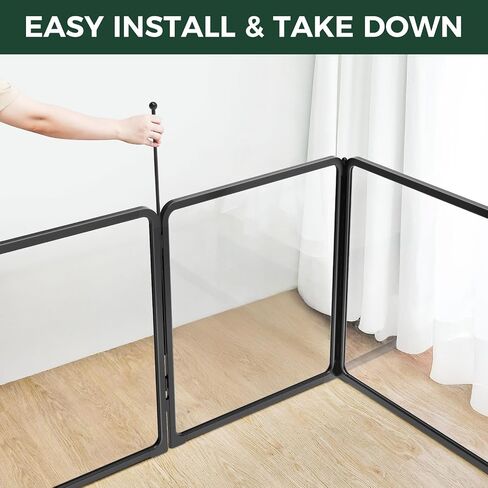 FXW Acrylic & Metal Unleashed Indoor Dog Playpen - مسرحية خالية من الإجهاد وآمنة ، وألواح أكريليك 4 بوصة 4 بوصة + 4 ألواح سلكية القلم الكلب للجرو والكلاب الصغيرة. in Kuwait