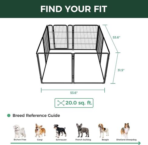 FXW Acrylic & Metal Unleashed Indoor Dog Playpen - مسرحية خالية من الإجهاد وآمنة ، وألواح أكريليك 4 بوصة 4 بوصة + 4 ألواح سلكية القلم الكلب للجرو والكلاب الصغيرة. in Kuwait
