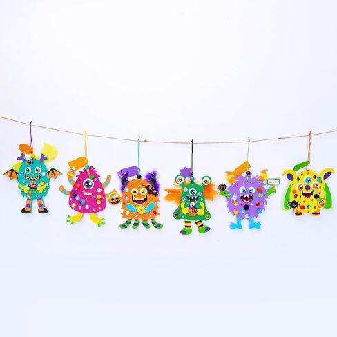 Winlyn 24 Sets Halloween Fall Crafts Kits for Kids Diy Monster Olments Foam Monster Monster Crafts Arts and Classe for Kids Classroom Art Party Favors in Saudi Arabia