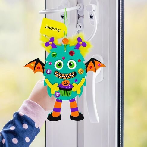 Winlyn 24 Sets Halloween Fall Crafts Kits for Kids Diy Monster Olments Foam Monster Monster Crafts Arts and Classe for Kids Classroom Art Party Favors in Saudi Arabia