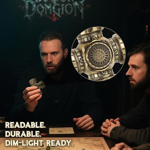DND Spinner Dice-7-in-1 metal polyhedral dice with with jacks jacks و 4 wheel spinners | تخفيف الإجهاد ، سهل القراءة ، هدية رائعة وملحقات لـ DM ، Gamer & Collector (النمط B) in Kuwait