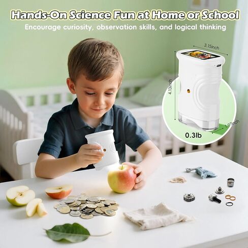 Digital Digital 1000x Zoom Mini Pocket Microscope ، HD Photo & Video Recording مع بطاقة TF 8 جيجابايت ، ألعاب تعليمية للفتيان 3 4 5 6 7 8+ سنوات ، هدايا عيد ميلاد STEM in Kuwait