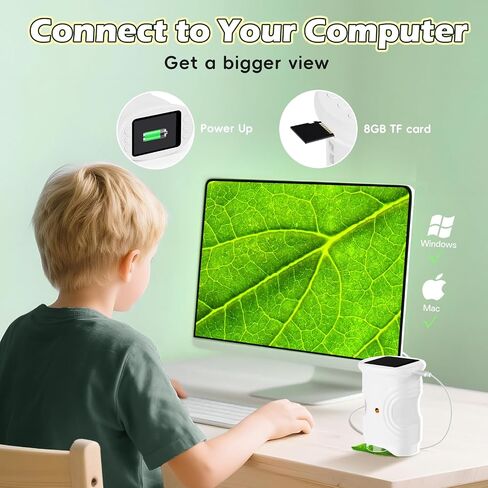 Digital Digital 1000x Zoom Mini Pocket Microscope ، HD Photo & Video Recording مع بطاقة TF 8 جيجابايت ، ألعاب تعليمية للفتيان 3 4 5 6 7 8+ سنوات ، هدايا عيد ميلاد STEM in Kuwait