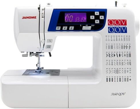 Janome 3160QOV Quilts of Valor Full-Size Quilting Sewing Machine with 60 Built-In Stitches, 6 One-Step Buttonholes, and Backlit LCD Screen (White) in Saudi Arabia