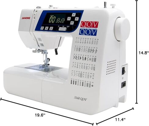 Janome 3160QOV Quilts of Valor Full-Size Quilting Sewing Machine with 60 Built-In Stitches, 6 One-Step Buttonholes, and Backlit LCD Screen (White) in Saudi Arabia