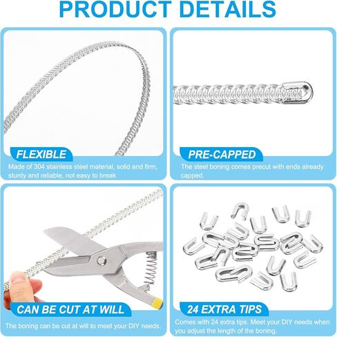 Patikil 10mm Spiral 304 BONING من الفولاذ المقاوم للصدأ ، مشد معدني مسطح BONING لالتقاط الأزياء الأزياء لتنورة الصنع ، in Kuwait