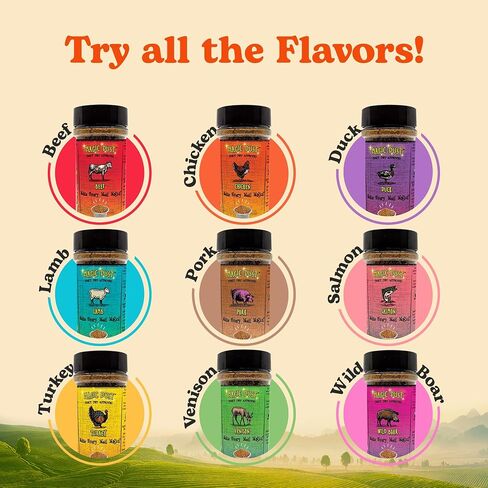 Wild Meadow Farms - Magic Dust Beef Topper ، وبروتين واحد من طراز Pet Food Topper للكلاب والقطط ، ويعزز النكهة ورفع الإثارة في وقت الوجبة من أجل أكلة من الصعب إرضاءها - 3.5 أوقية في نكهة اللحم البقري in Kuwait