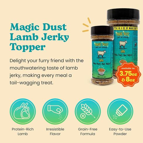 Wild Meadow Farms - Magic Dust Beef Topper ، وبروتين واحد من طراز Pet Food Topper للكلاب والقطط ، ويعزز النكهة ورفع الإثارة في وقت الوجبة من أجل أكلة من الصعب إرضاءها - 3.5 أوقية في نكهة اللحم البقري in Kuwait