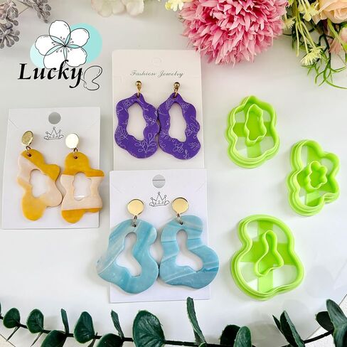 3pcs Organic Polymer Clay Cutters Sets, Basic Clay Cutters for Polymer Clay Jewelry, Clay Cutters for Earrings in Saudi Arabia