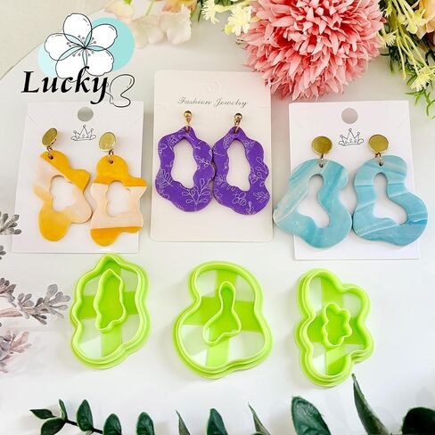 3pcs Organic Polymer Clay Cutters Sets, Basic Clay Cutters for Polymer Clay Jewelry, Clay Cutters for Earrings in Saudi Arabia