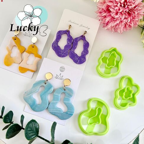 3pcs Organic Polymer Clay Cutters Sets, Basic Clay Cutters for Polymer Clay Jewelry, Clay Cutters for Earrings in Saudi Arabia