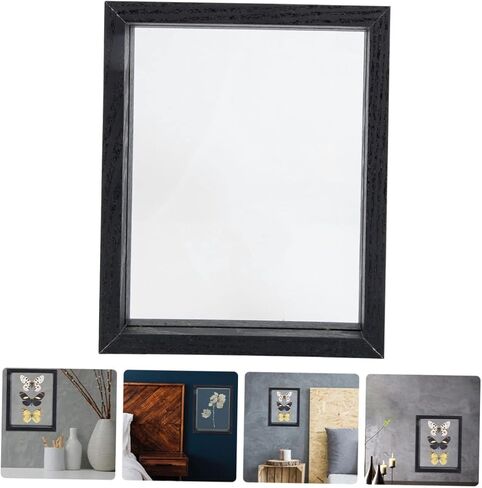 Cabilock DIY Double Sided Glass Specimen Display Frame Black Dried Flower Holder Photo Frame for Plants and Butterflies Home Office Decor in Saudi Arabia
