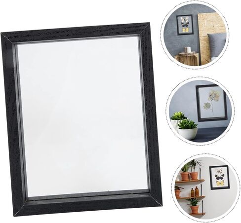 Cabilock DIY Double Sided Glass Specimen Display Frame Black Dried Flower Holder Photo Frame for Plants and Butterflies Home Office Decor in Saudi Arabia