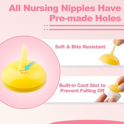 Kitten Bottle Feeding kit with Feeding Nipple and Syringe, Soft Silicone Nursing Pet Feeding Bottle, Ventilation Valve Resistant Tearing for Small Puppies, Kittens, Rabbit (M Nipple-Yellow) in Saudi Arabia