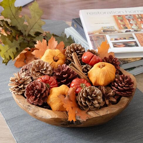 pinecones Andaluca Natural ، أوراق القرع المصنوعة من خشب البلوط السقوط ديكور حشو Potpourri (الخريف) in Kuwait