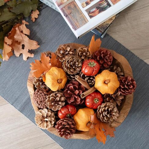 pinecones Andaluca Natural ، أوراق القرع المصنوعة من خشب البلوط السقوط ديكور حشو Potpourri (الخريف) in Kuwait