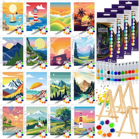 Zhanmai 88 Pcs 8 x 10 Inch Pre Drawn Canvas for Painting Kit Pre Stretched Canvas for Sip and Paint Party Favor Coloring DIY Virtual Party Birthday Gifts Adult's Date Night(Afro Queen) in Saudi Arabia