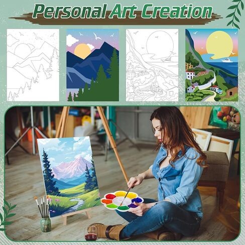 Zhanmai 88 Pcs 8 x 10 Inch Pre Drawn Canvas for Painting Kit Pre Stretched Canvas for Sip and Paint Party Favor Coloring DIY Virtual Party Birthday Gifts Adult's Date Night(Afro Queen) in Saudi Arabia