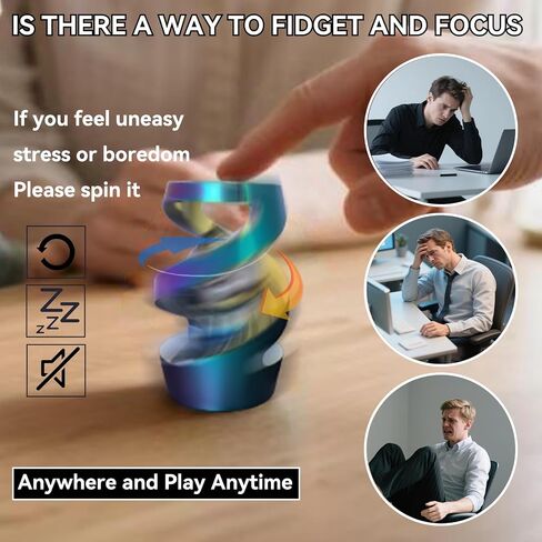 Metal Fidget Toy, Fidget Spinners, Adult Fidget Toys, Fidgets for Anxiety and Stress, Desk Adult Fidgeting Stress Relief Gift (Colorful) in Saudi Arabia