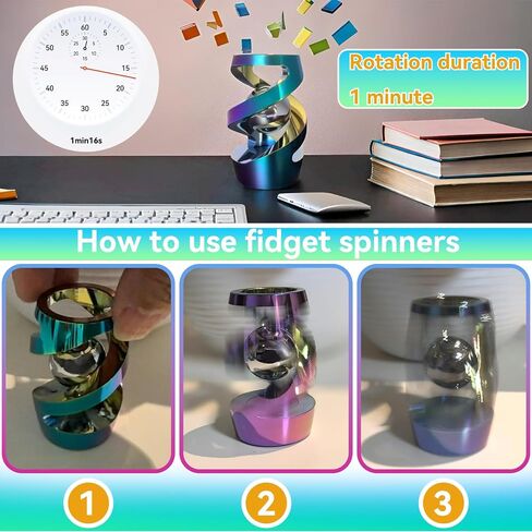 Metal Fidget Toy, Fidget Spinners, Adult Fidget Toys, Fidgets for Anxiety and Stress, Desk Adult Fidgeting Stress Relief Gift (Colorful) in Saudi Arabia