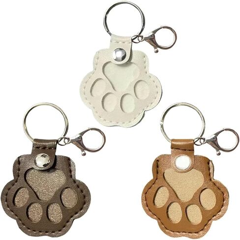 3 PCS Pet Hair -chain -chain ، سلسلة مفاتيح جلدية على شكل Cat Paw لجمع شعر القطط والكلب ، هدايا تذكارية للحيوانات الأليفة لحفظ Bas Paw Charm Charm. in Saudi Arabia