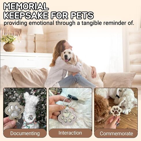 3 PCS Pet Hair -chain -chain ، سلسلة مفاتيح جلدية على شكل Cat Paw لجمع شعر القطط والكلب ، هدايا تذكارية للحيوانات الأليفة لحفظ Bas Paw Charm Charm. in Saudi Arabia