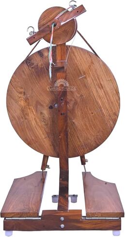Handmade Wooden Yarn Spinning Wheel with 3 Bobbins for Beginners and Professional Spinners, 16 Inch Wheel in Saudi Arabia