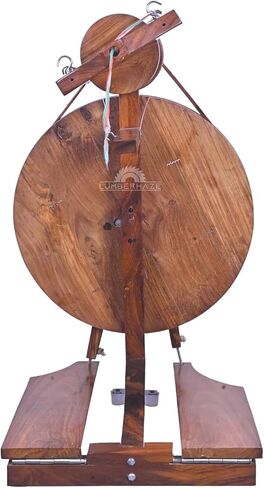 Handmade Wooden Yarn Spinning Wheel with 3 Bobbins for Beginners and Professional Spinners, 16 Inch Wheel in Saudi Arabia