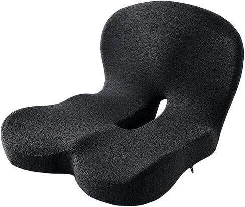 Memory Foam Office Chair Cushion, L-Shaped Integrated Seat Cushions, Chair Seat Cushion for Lower Back Tailbone Protection, Lumbar Support (Black Gray) in Kuwait