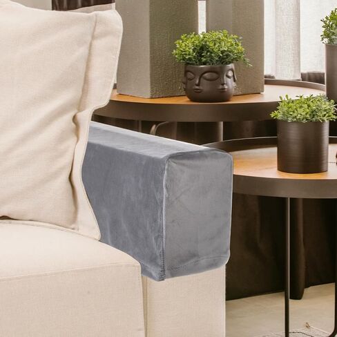 2pcs مسند ذراع الأريكة المرن الأريكة يغطي رمادي واقي بذراعه قطعة قماش ودية لمتجر المكاتب المنزلية أنيقة للحفاظ على أذرع الأريكة نظيفة in Kuwait