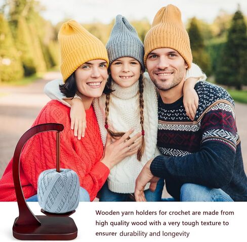 Wooden Yarn Holder for Crocheting,Magnetic Wooden Yarn Holder with Anti-Slip Pads,Crochet Gift for Knitting Lovers in Saudi Arabia