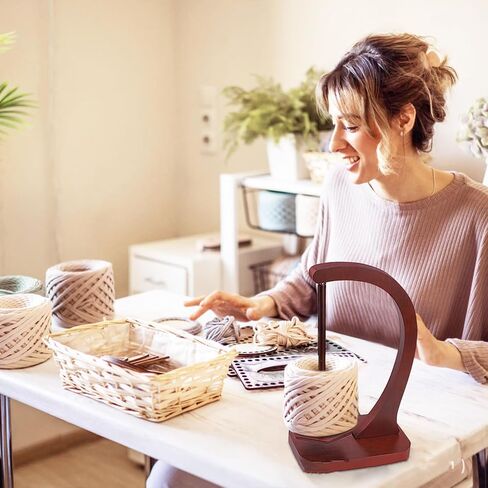 Wooden Yarn Holder for Crocheting,Magnetic Wooden Yarn Holder with Anti-Slip Pads,Crochet Gift for Knitting Lovers in Saudi Arabia