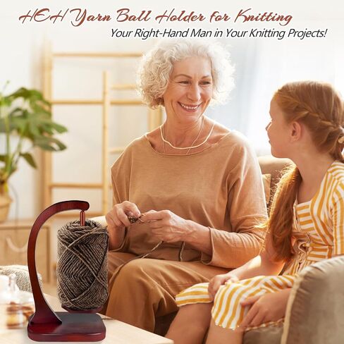Wooden Yarn Holder for Crocheting,Magnetic Wooden Yarn Holder with Anti-Slip Pads,Crochet Gift for Knitting Lovers in Saudi Arabia