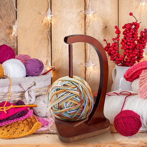 Wooden Yarn Holder for Crocheting,Magnetic Wooden Yarn Holder with Anti-Slip Pads,Crochet Gift for Knitting Lovers in Saudi Arabia