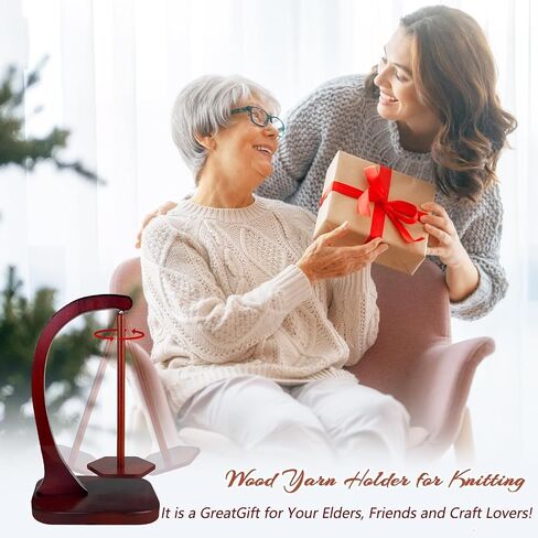 Wooden Yarn Holder for Crocheting,Magnetic Wooden Yarn Holder with Anti-Slip Pads,Crochet Gift for Knitting Lovers in Saudi Arabia