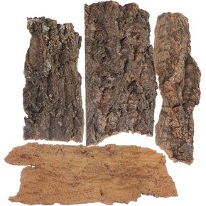 4pcs cork bark reptile decor natural tree bark clight reptiles terrariums background cork wood habitat tank decoration for snake basking lizard rip in Kuwait