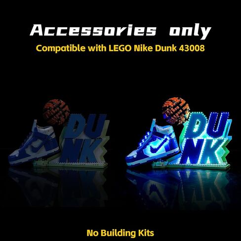 ضوء LED المتوافق مع Lego Nike Dunk ، الإضاءة الإبداعية متوافقة مع LEGO 43008 - باستثناء الطوب (مفتاح حساس للمس مع وظيفة التعتيم) in Saudi Arabia