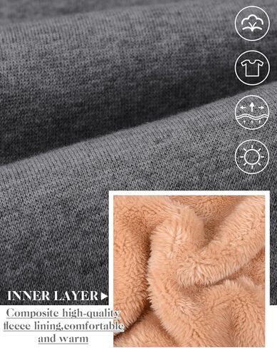 HEEKPEK Men's Winter Fleece Pants Sherpa Lined Jogging Sweatpants Cold Weather Warm Thermal Thick Lounge Track Joggers in Kuwait