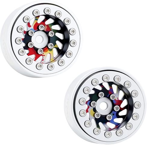4PCS Aluminum Whirlwind-Design Deep Dish 1.0 Inch Beadlock Wheels Hubs for Axial SCX24 TRX4M FCX24 Redcat Ascent-18 HPI Venture18 Upgrades,Silver in Saudi Arabia
